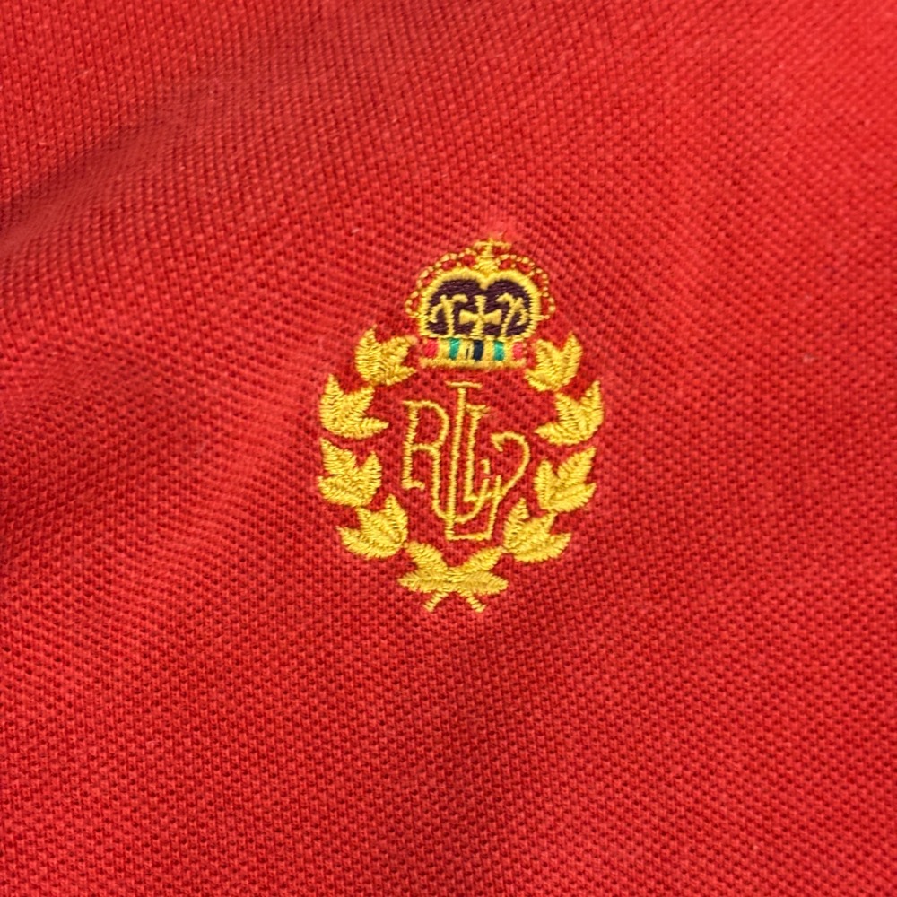 Lauren Ralph Lauren Polo Shirt Womens Small Red Short Sleeve Gold Crest Logo - Picture 8 of 11